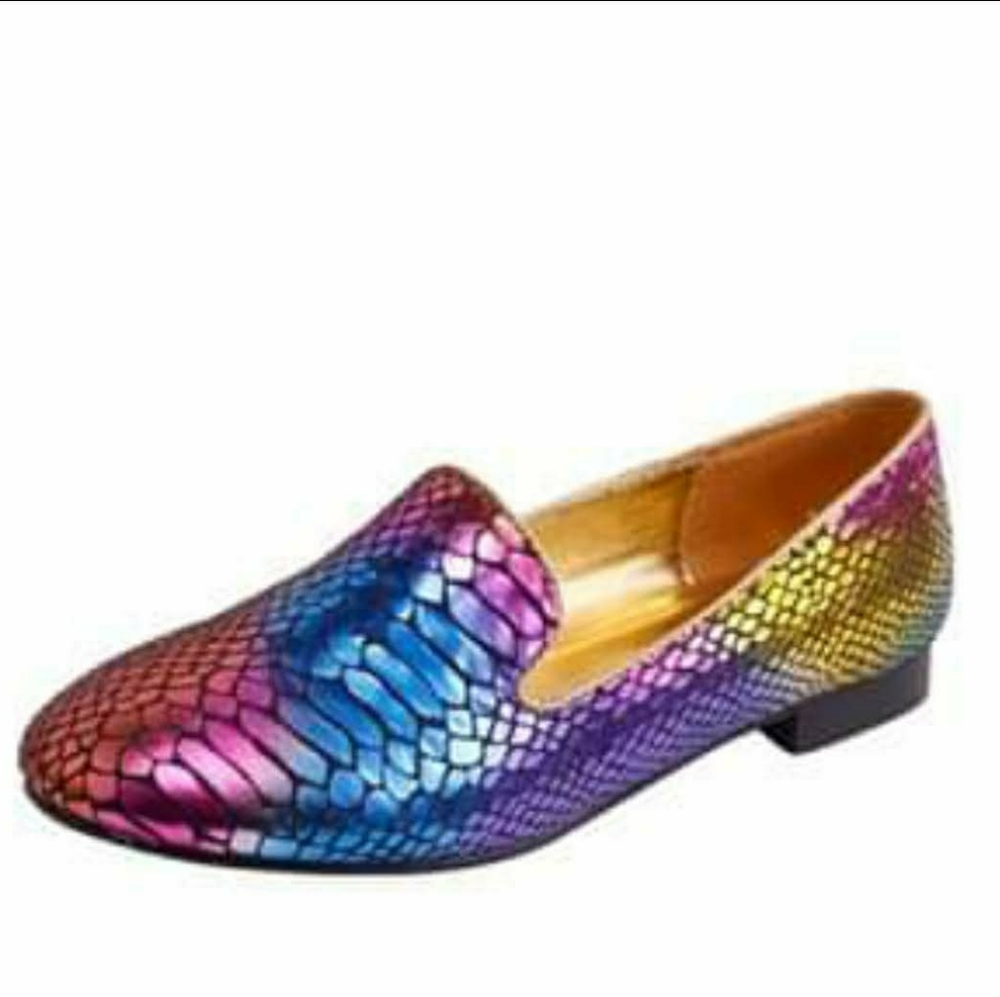 Snakeskin Printed Multicolor Loafers